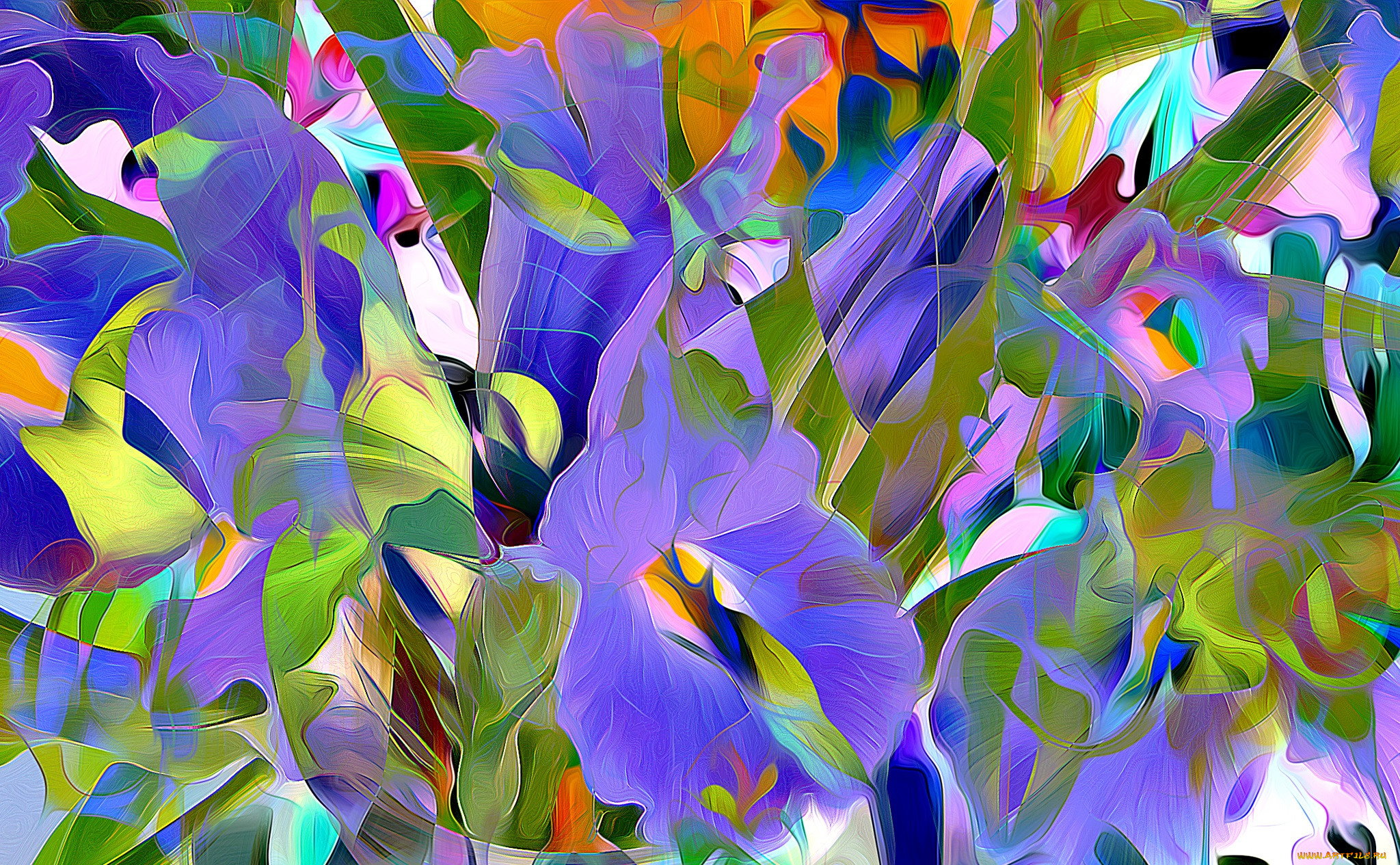 Фиолетово зеленые обои. Оливер Вернон абстракционизм. Абстрактные картины. Абстрактные цветы. Абстракция в живописи.